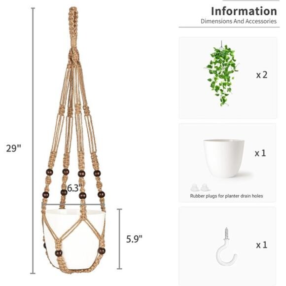 Mkono Fake Hanging Plant with Pot, Artificial Plants for Home Spring Decor - Picture 6 of 8